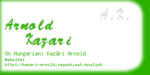 arnold kazari business card